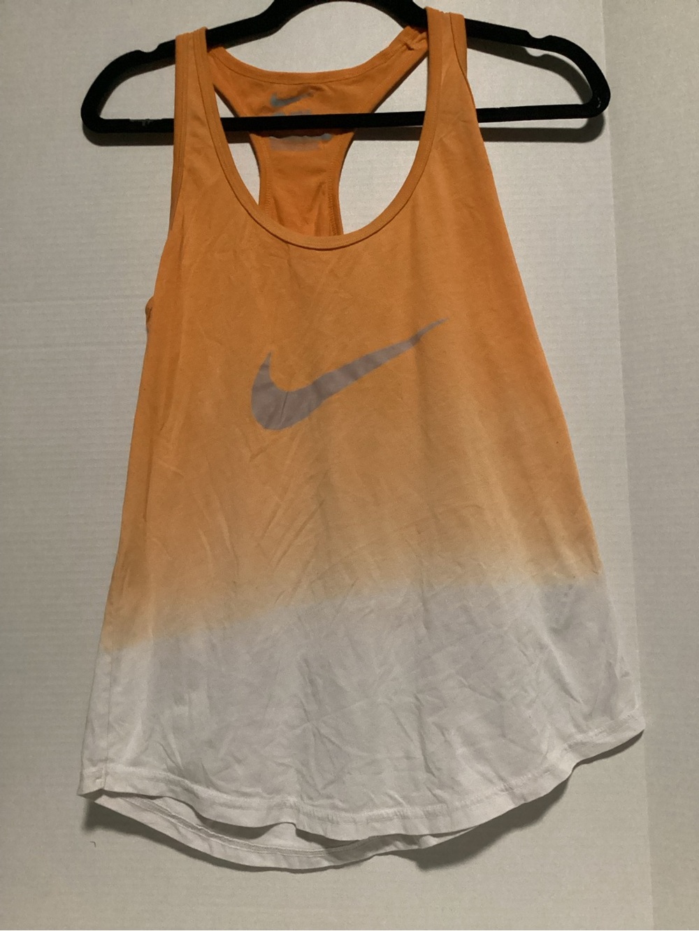 Nike Orange to White Ombre Racerback Tank Top S